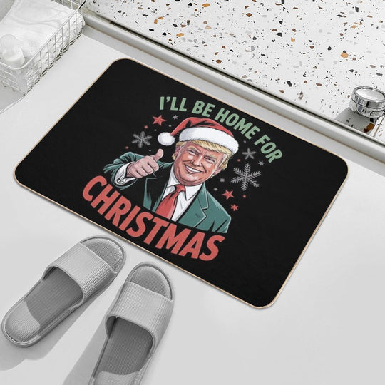 I'll Be Home For Christmas Santa Xmas Trump President Pajama  Multi-Purpose Bath Mat