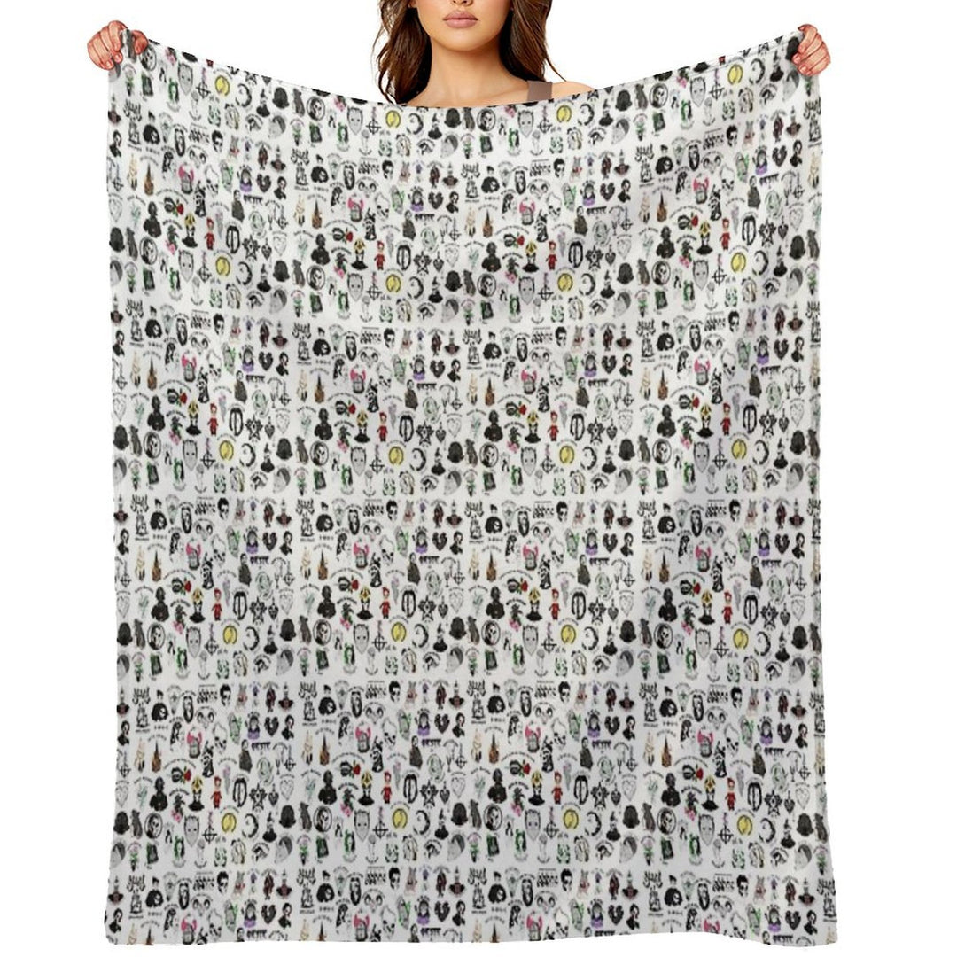 Ghost Collage Design Easy Care Throw Blanket