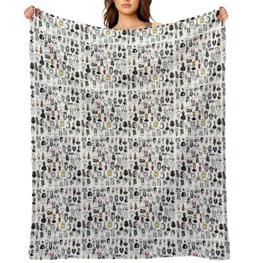 Ghost Collage Design Easy Care Throw Blanket