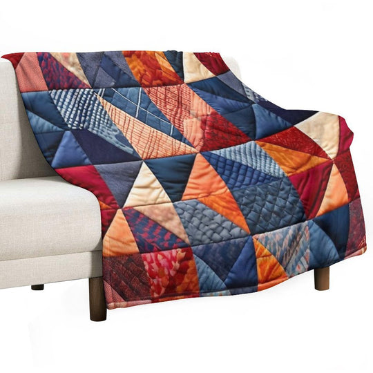 Quilted Patchwork Pattern Lightweight Throw Blanket