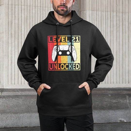 Level 21 Unlocked Funny Video Gamer 21st Birthday Easy Care Hoodie