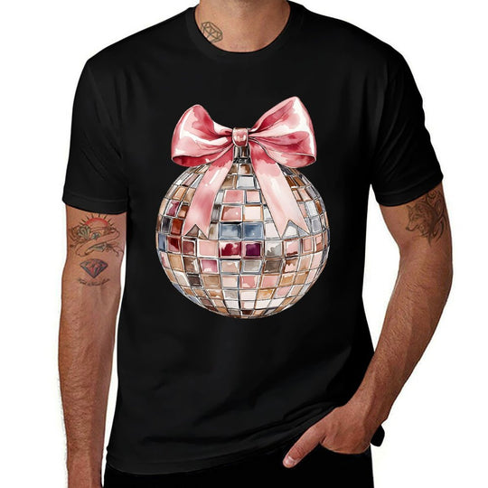 Retro Disco Ball Coquette Happy New Years 2025 Women Kids  Vintage-inspired T-Shirt