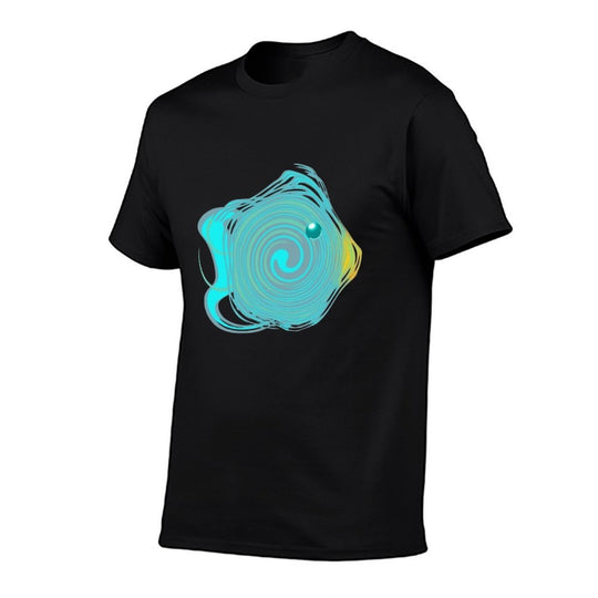 Tropical Fish - Abstract Marine Design in Turquoise And Yellow  Polyester Blend T-Shirt