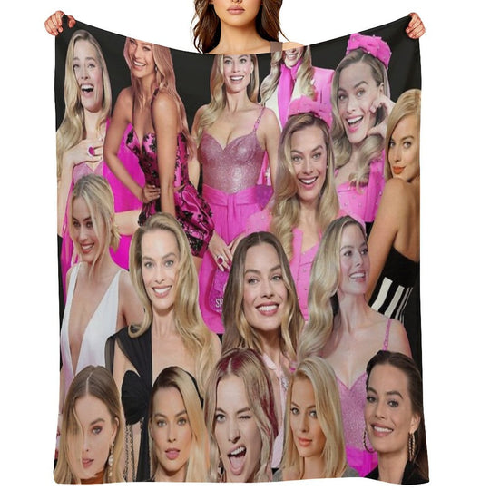 HIGH QUALITY Margot Robbie Photo Collage Durable Throw Blanket