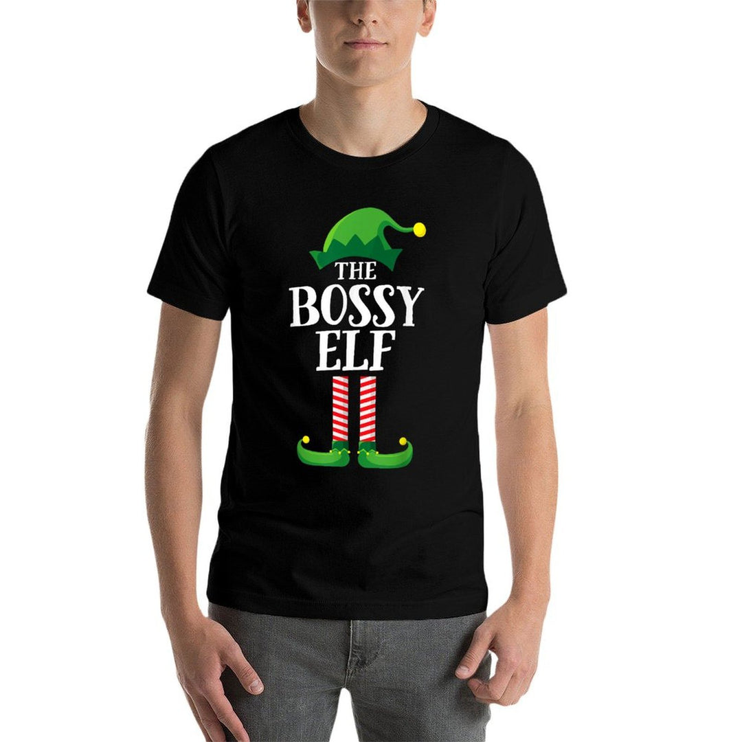 Bossy Elf Matching Family Group Christmas Party Pyjamas  Durable T-Shirt