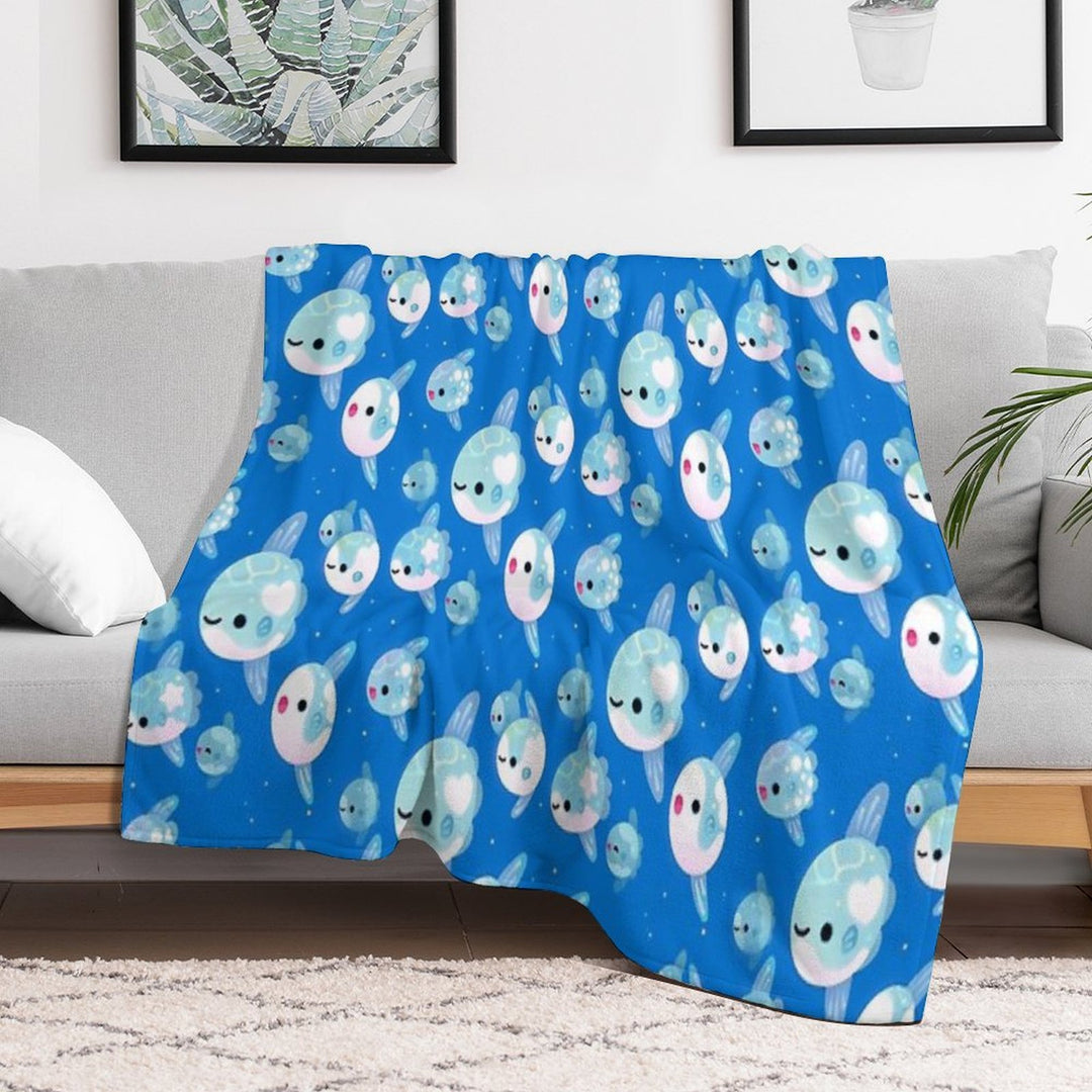 Swimming Sunfish Wrinkle-free Throw Blanket