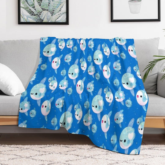 Swimming Sunfish Wrinkle-free Throw Blanket