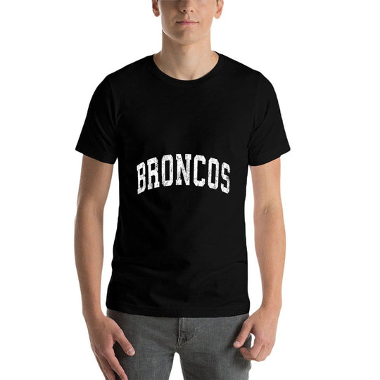 Broncos Mascot Vintage Athletic Sports Name Design  Trendy Pattern T-Shirt