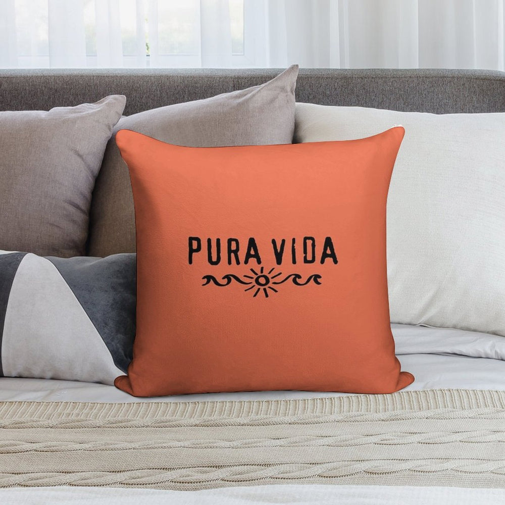 Pura Vida, Good Vibes, Costa Rica, Sun, Waves, Surfing Soft Reinforced Edging Throw Pillow