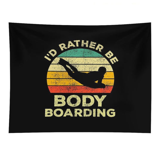 I’d Rather Be Body Boarding Bodyboarding Vintage Gift For Body Boarders Tapestry
