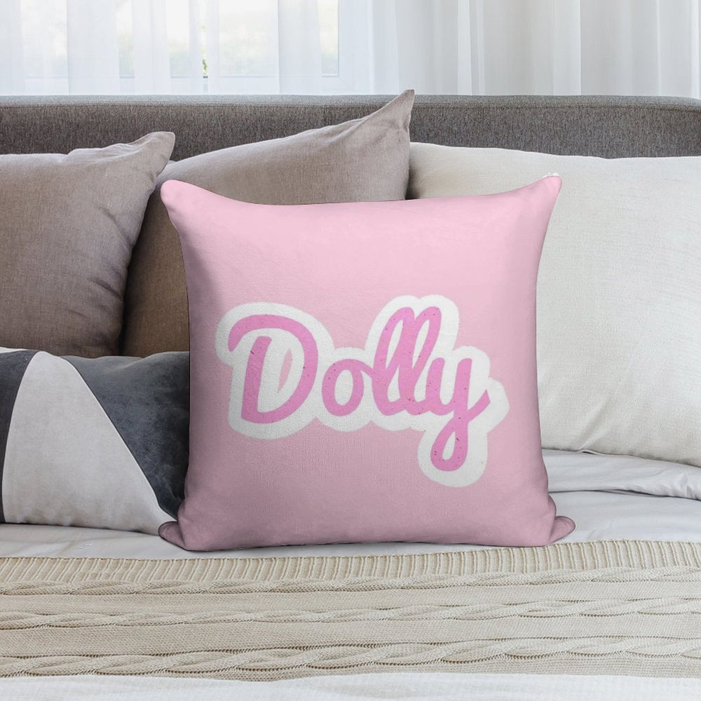 Dolly Cartoon PINK BY CALLISC Soft Gift Ready Throw Pillow
