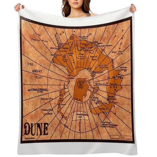 DUNE Map Machine-washable Throw Blanket