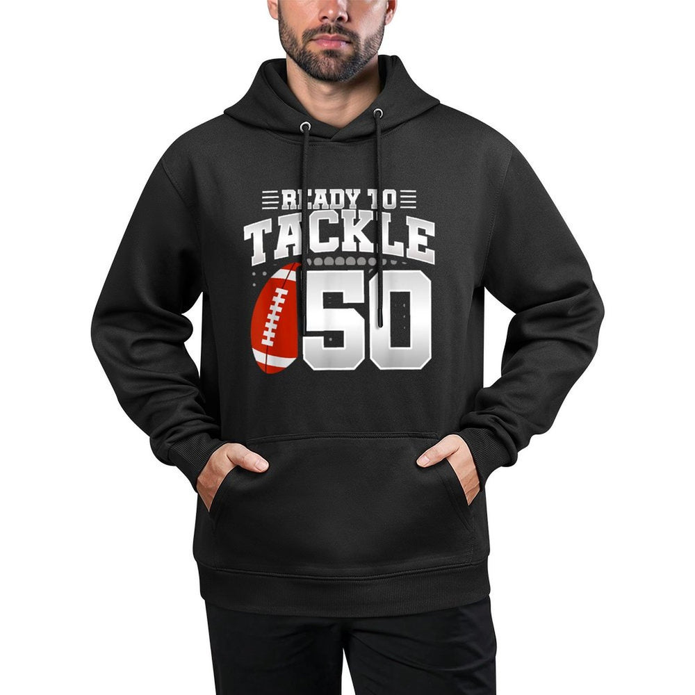 50th Birthday - Football Birthday Party - 50th Birthday Breathable Fabric Hoodie