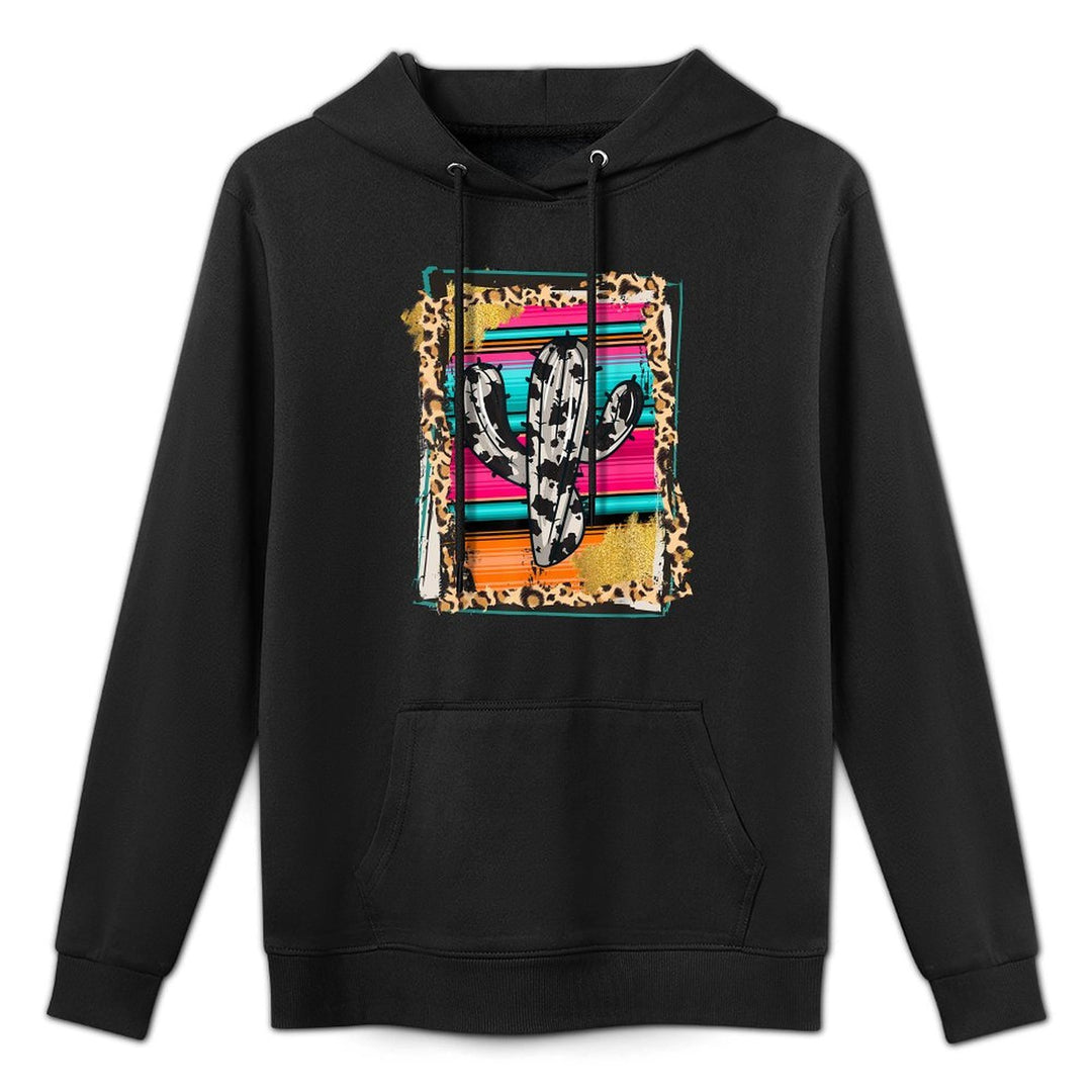 SERAPE CACTUS - Leopard Cow Pattern Print Cowgirl Rodeo Versatile Streetwear Hoodie
