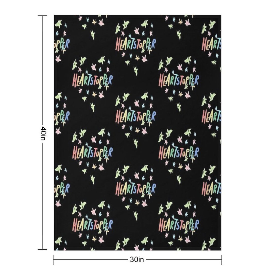 Heartstopper Heart of Leaves (Black Background) Multi-functional Throw Blanket