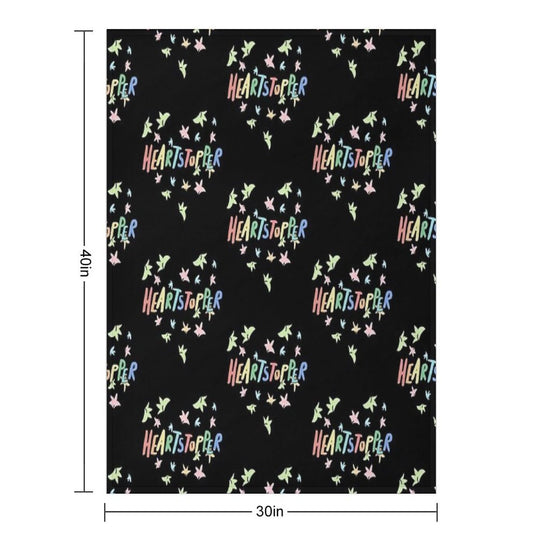 Heartstopper Heart of Leaves (Black Background) Multi-functional Throw Blanket