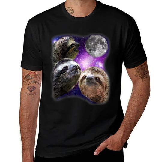 Sloth - Three Sloths Moon Parody Wolf Meme  Slim-fit Cut T-Shirt