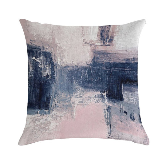 Pink And Navy 2 Soft Hidden Zipper Throw Pillow