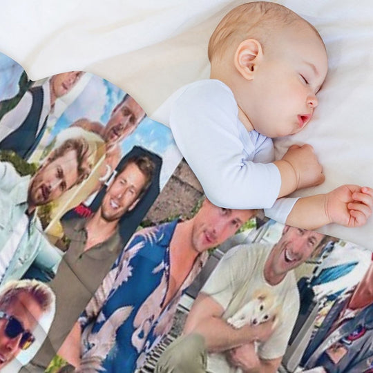 Glen Powell Photo Collage Gift-ready Throw Blanket
