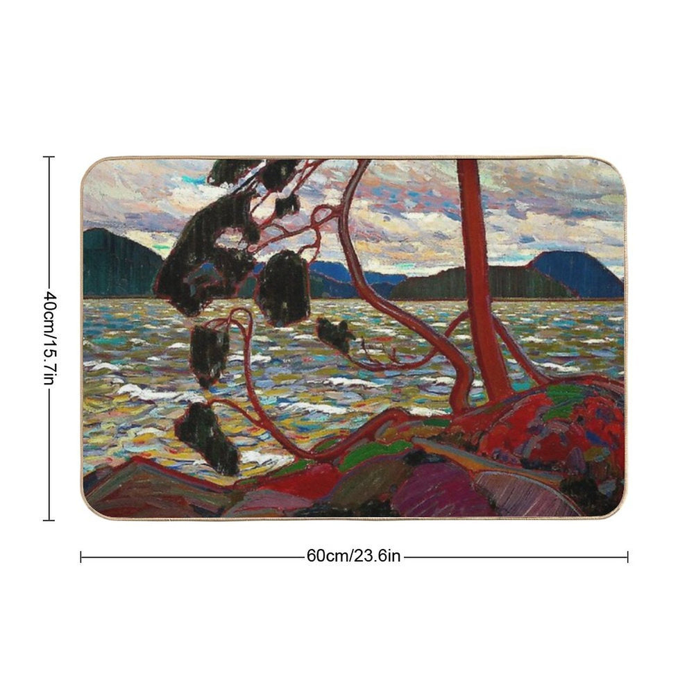WEST WIND  Vintage 1919 Tom Thomson Algonquin Park Art Print  Non-Slip Bath Mat