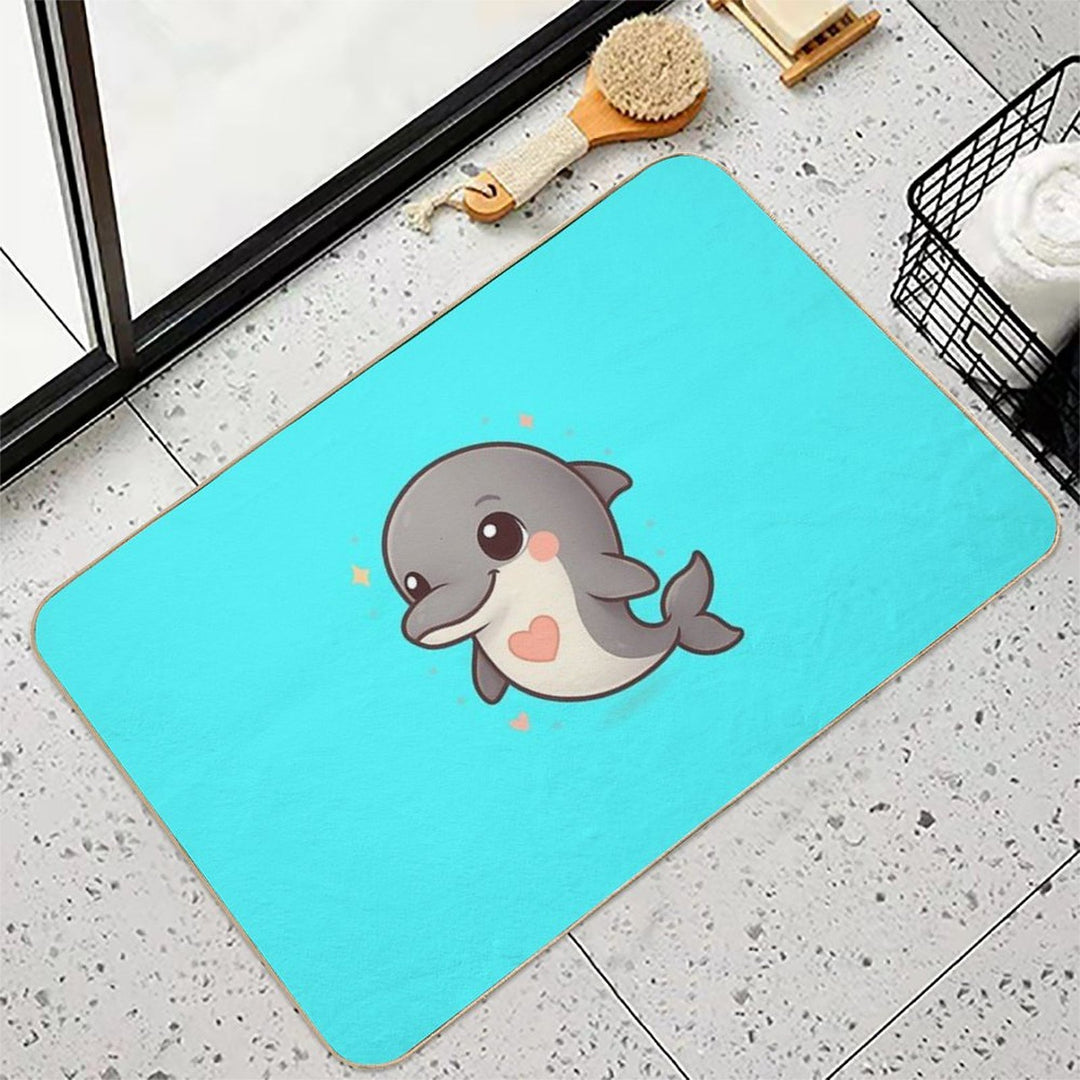 Kawaii Baby Dolphin – Chibi Mascot  Easy To Clean Bath Mat