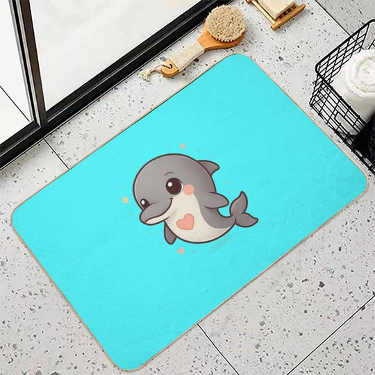 Kawaii Baby Dolphin – Chibi Mascot  Easy To Clean Bath Mat