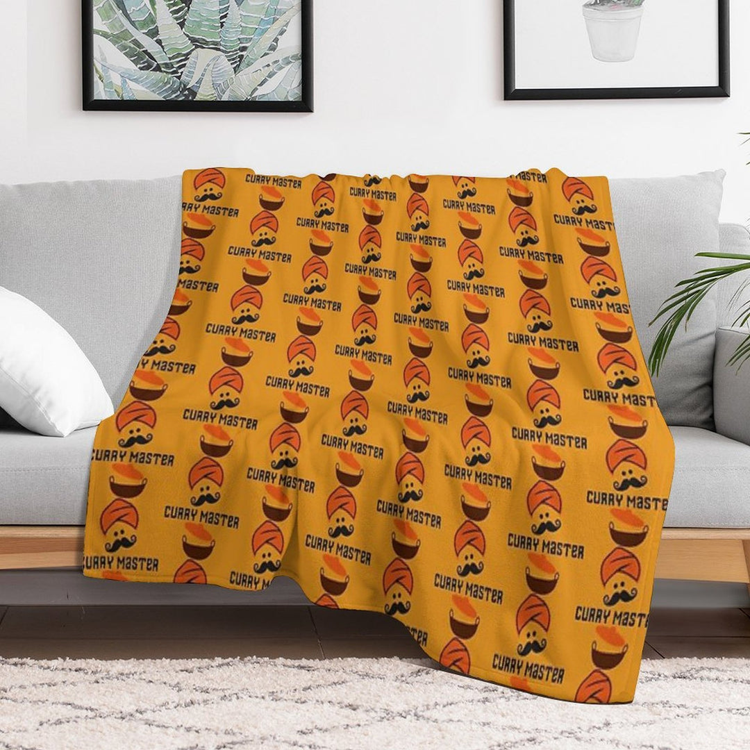 Curry Master Indian Chef Turban And Moustache All-season Throw Blanket