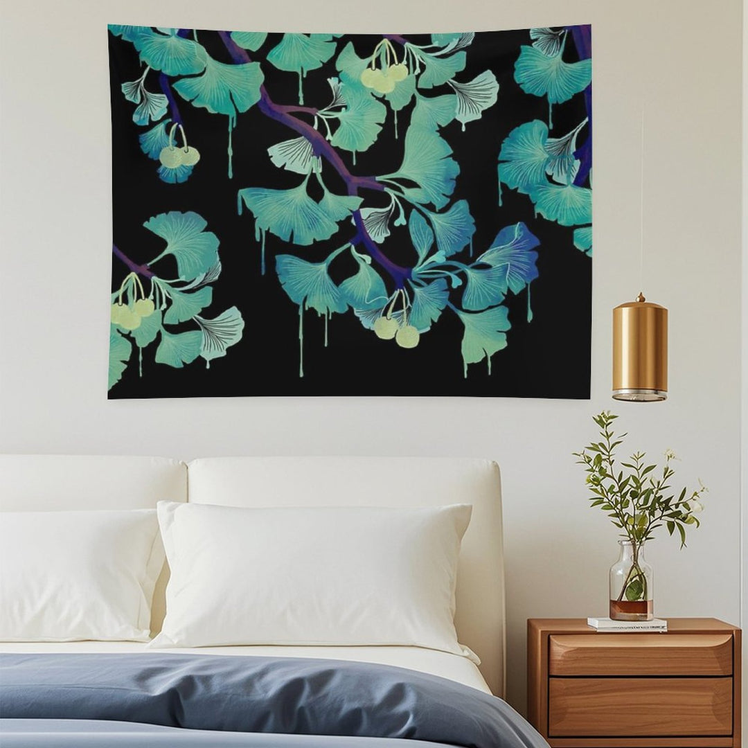 O Ginkgo (on Black) Tapestry