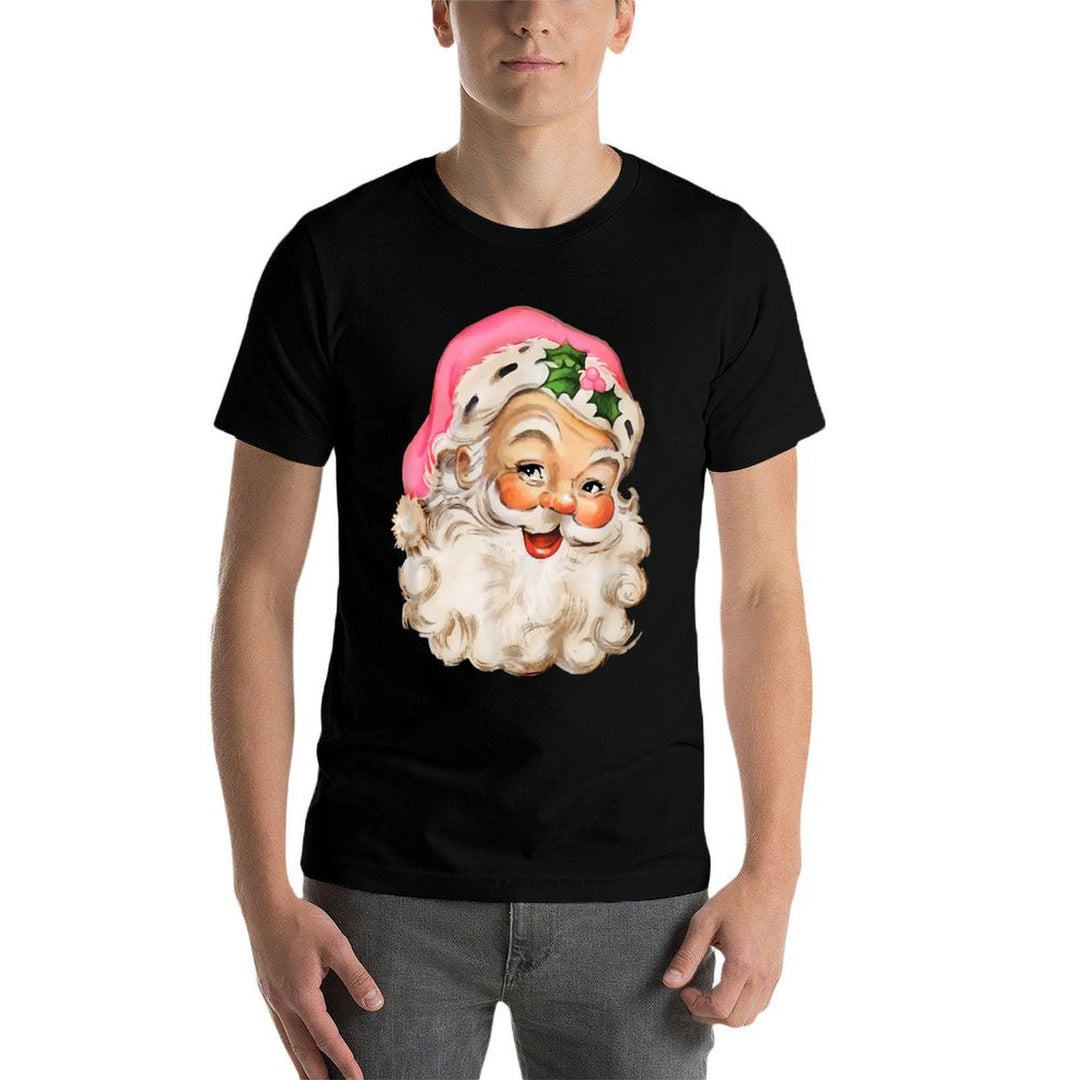 Funny Vintage Pink Santa Claus Pink Christmas Design Xmas  Affordable Price T-Shirt