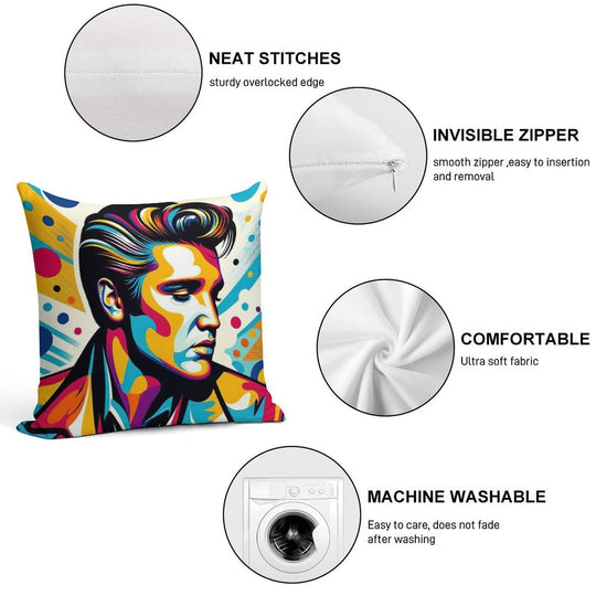 Elvis Presley Pop Art Soft Anti-Pilling Throw Pillow