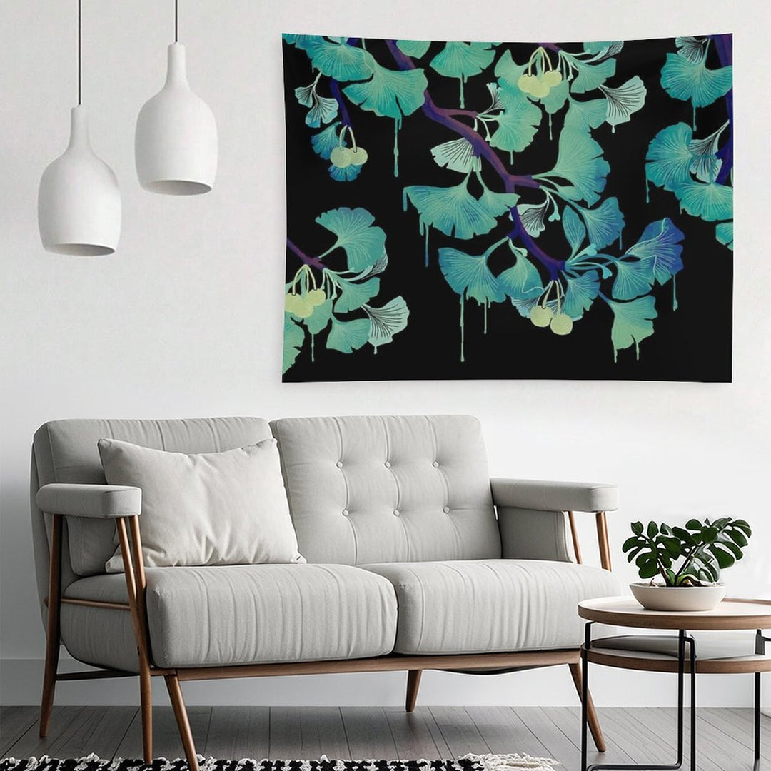 O Ginkgo (on Black) Tapestry