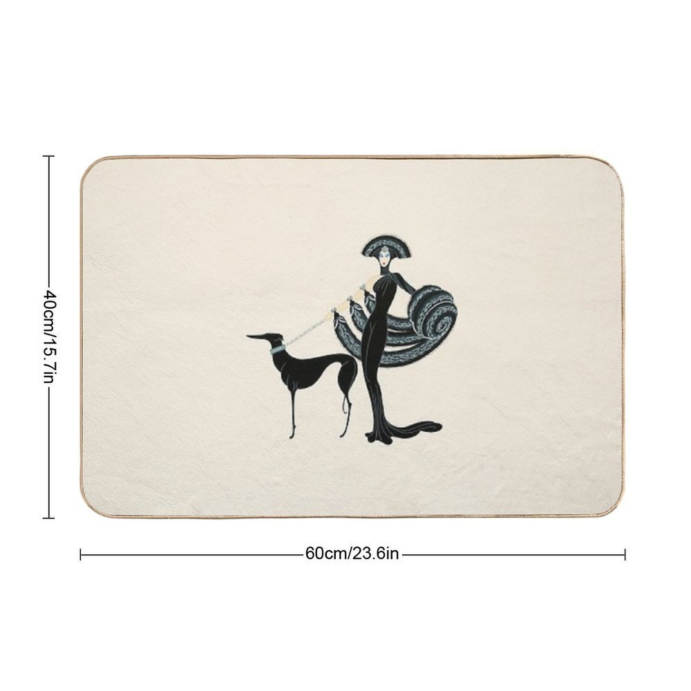 Erté - At The Theatre Suite, Symphony in Black  Repositionable Bath Mat