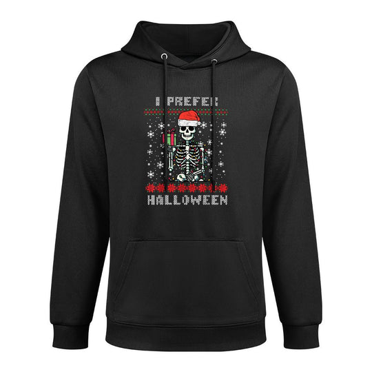 Christmas Skeleton I Prefer Halloween Ugly Xmas Men Women Easy Care Hoodie
