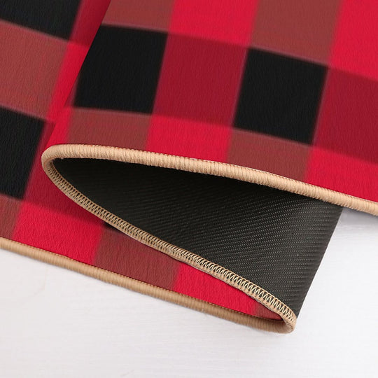 Buffalo Plaid Red And Black Checkered Pattern, Classic Lumberjack Design  Eco-Friendly Bath Mat