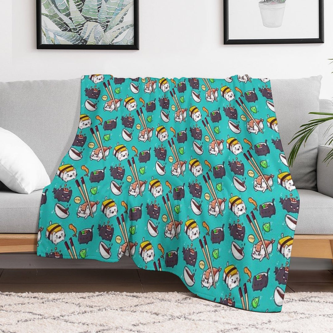 Sushi Cats Shrink-resistant Throw Blanket