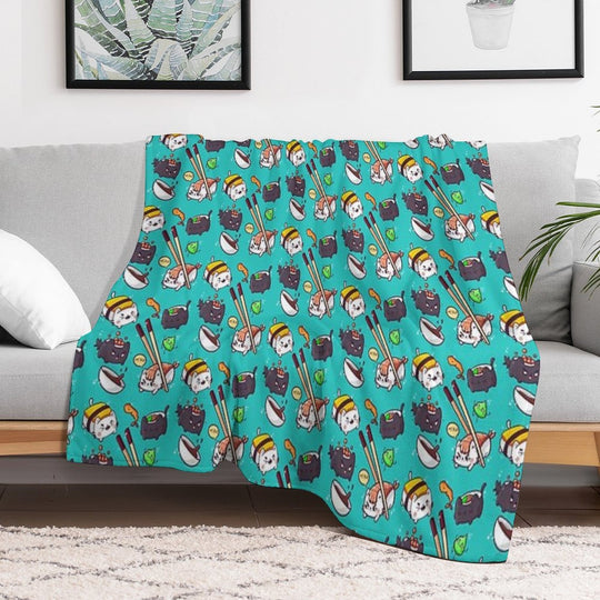 Sushi Cats Shrink-resistant Throw Blanket