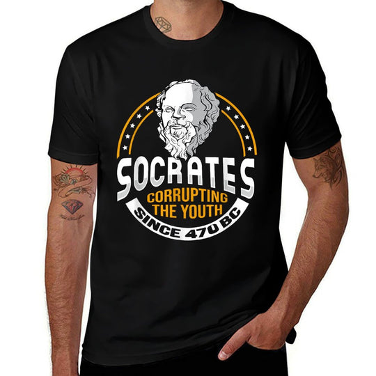 Socrates Corrupting Youth Meme for A Philosopher  Slim-fit Cut T-Shirt