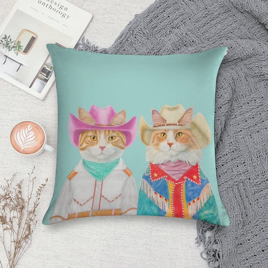 Rodeo Cats - Ginger Cats Soft Decorative Cover Throw Pillow