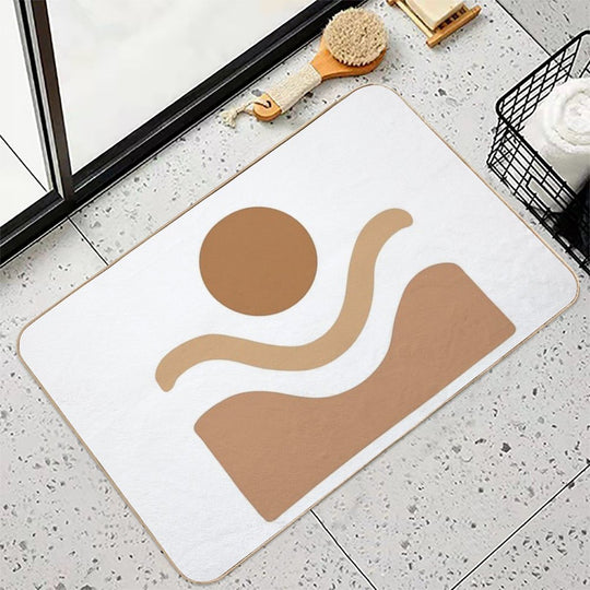 Boho Desert – Sandstorm & Sun in Earthy Tones  Versatile Bath Mat