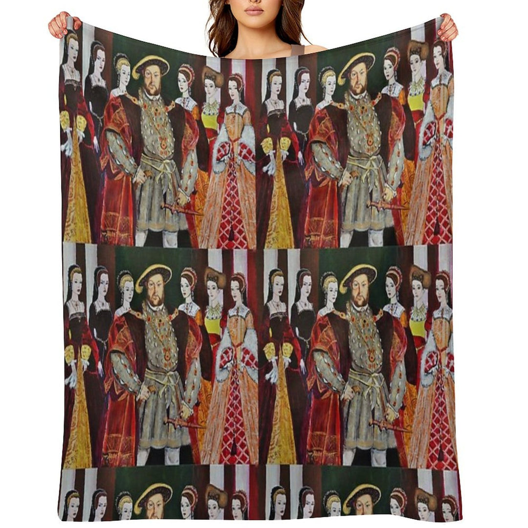 King Henry 8th And His Six Wives Comfort Throw Blanket