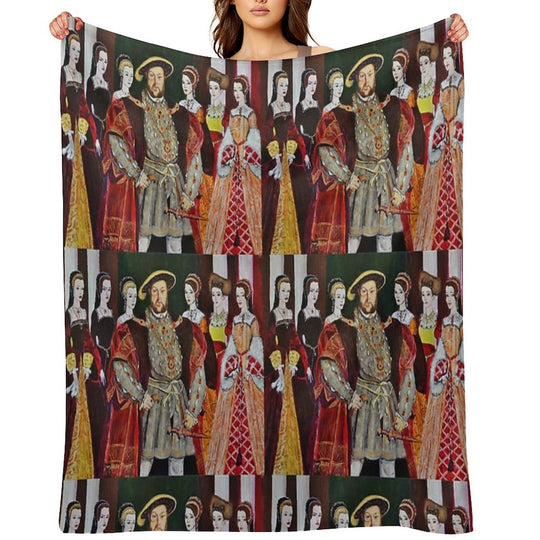 King Henry 8th And His Six Wives Comfort Throw Blanket