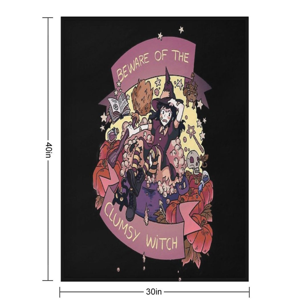 Beware of The Clumsy Witch Velvety-soft Throw Blanket