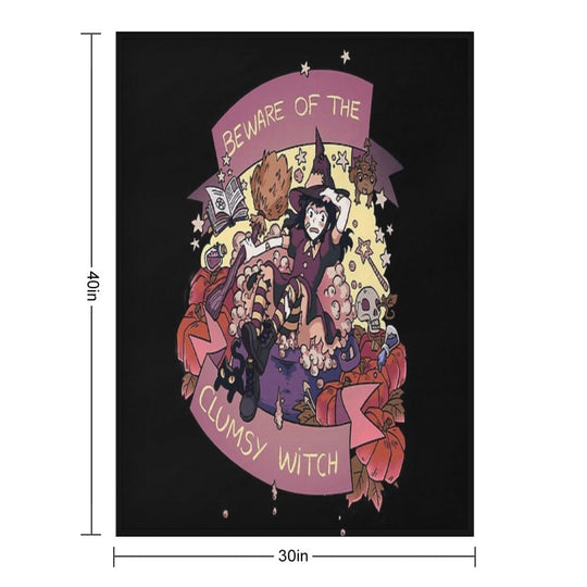 Beware of The Clumsy Witch Velvety-soft Throw Blanket