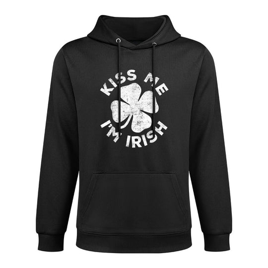 Kiss Me Im Irish Funny Men Women Kids St Patricks Day Shrink-Resistant Hoodie