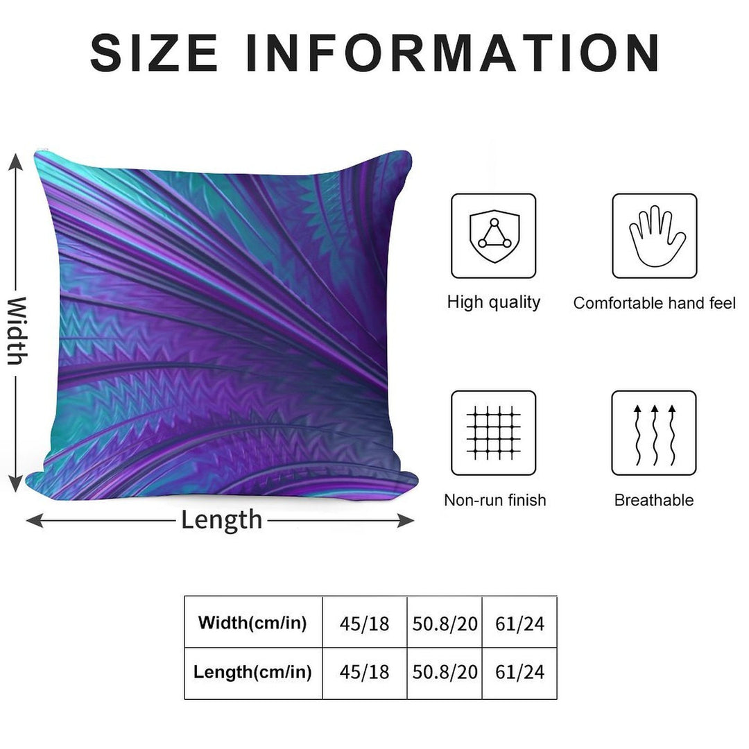 Abstract in Blue And Purple Soft Durable Construction Throw Pillow