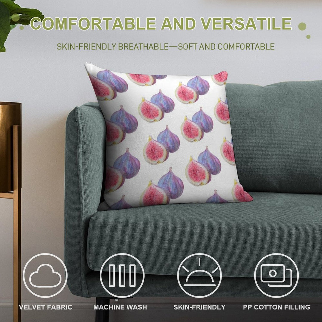 Fig Pencil Drawing Soft Durable Construction Throw Pillow