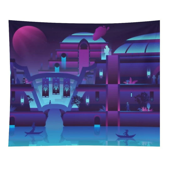 Synthwave Vivec City Tapestry