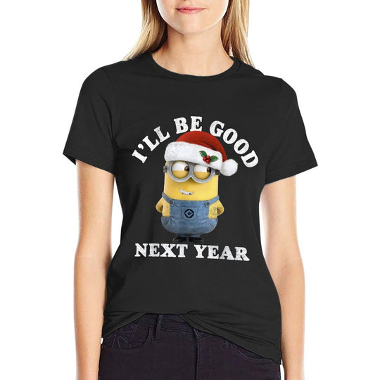 Despicable Me Minions Be Good Next Year Santa Hat  Affordable Price T-Shirt