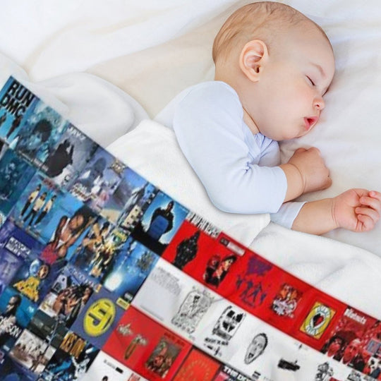 Hip Hop Album Cover Collage Flag Velvety-soft Throw Blanket