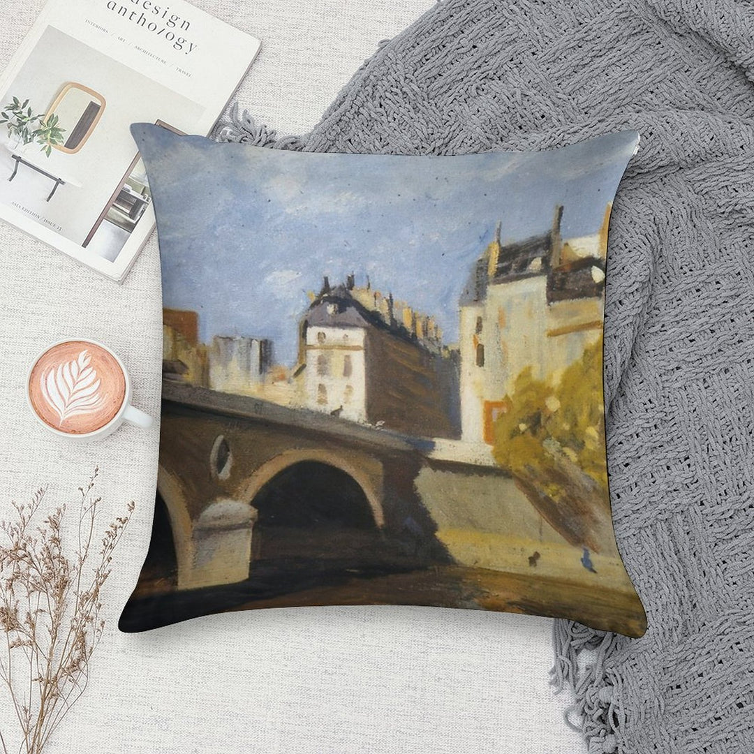 Bridge on The Seine   1909 by Edward Hopper Soft Style Accent Throw Pillow